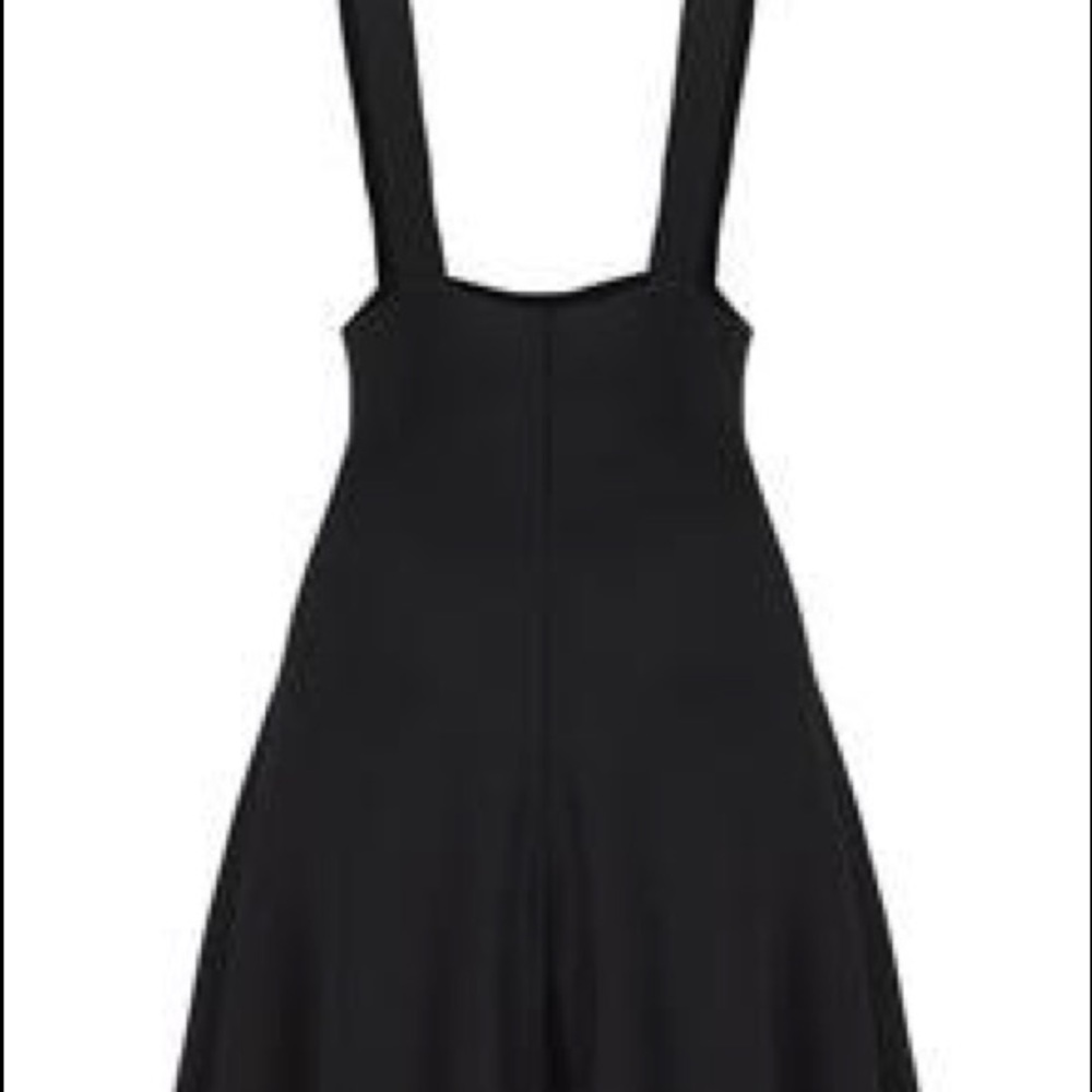 Flare Suspenders Black Dress